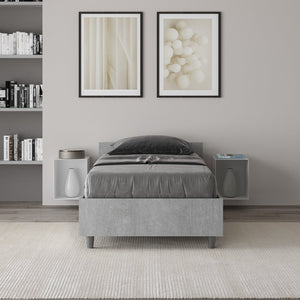 Letto Singolo 80x200 cm con Rete Nuamo Grigio