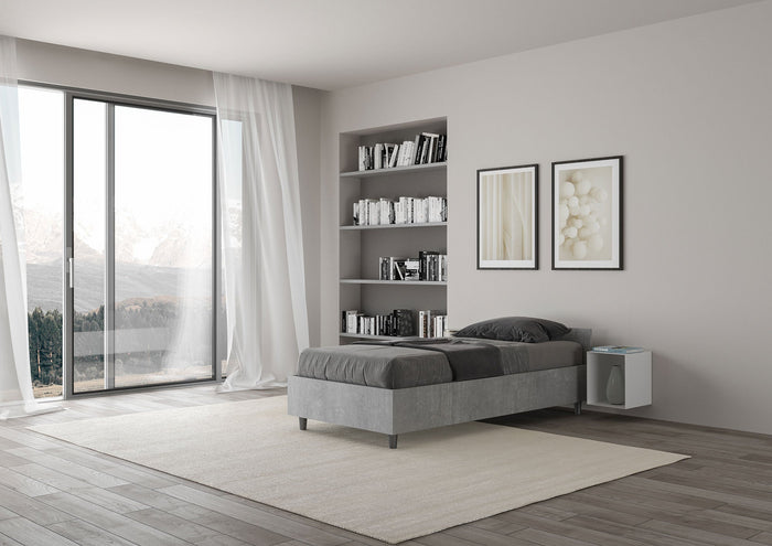 Letto Singolo 80x200 cm con Rete Nuamo Grigio