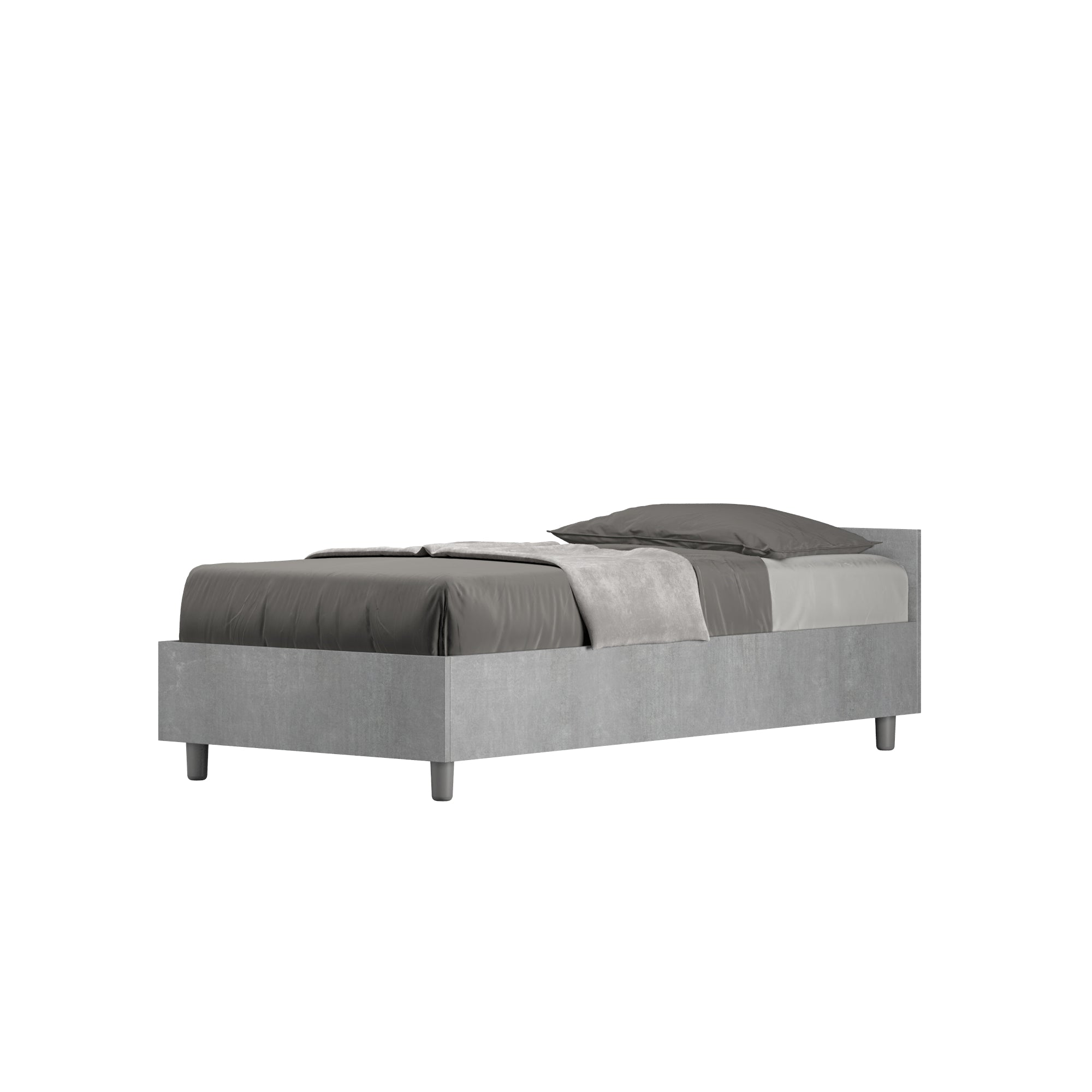 Letto Singolo 80x190 cm Senza Rete Nuamo Cemento