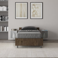 Letto Singolo 80x190 cm con Rete Nuamo Noce