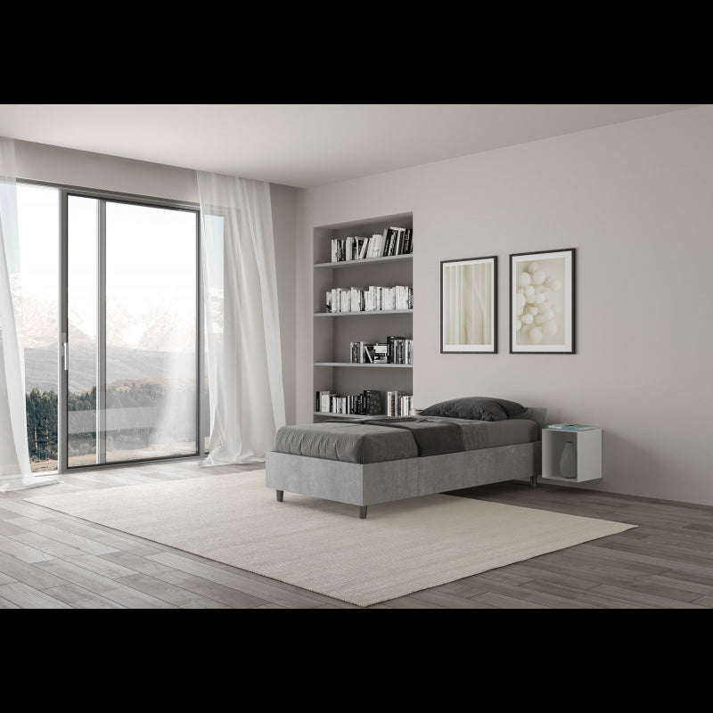 Letto Singolo 80x190 cm Nuamo - Con rete,Grigio