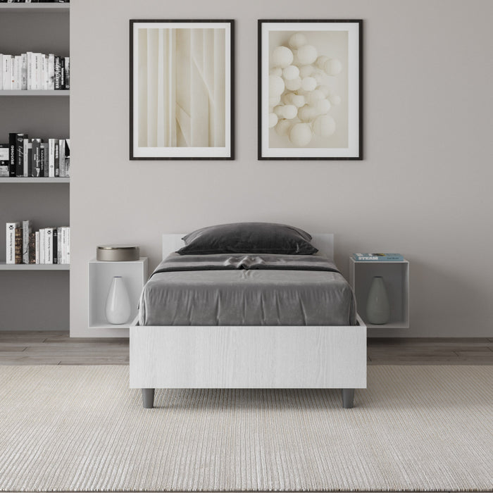 Letto Singolo 80x190 cm Nuamo - Senza rete,Bianco Frassino