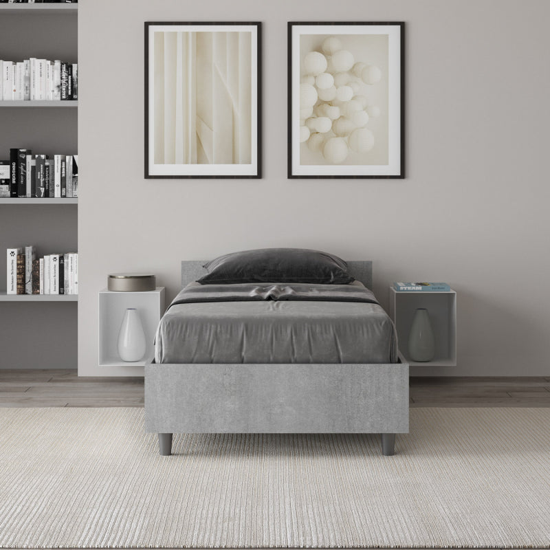 Letto Singolo 80x190 cm Nuamo - Con rete,Grigio