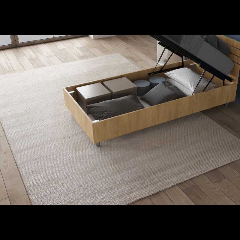 Letto Singolo 80x190 cm testata dritta con doghe Ankel - Contenitore,Quercia Natura