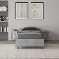 Letto Singolo 80x200 cm Nuamo - Con rete,Grigio