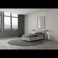 Letto Singolo 80x200 cm testata inclinata con doghe Ankel - Con rete,Grigio