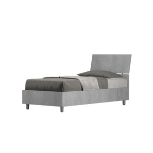 Letto Singolo 80x200 cm testata inclinata Demas - Contenitore,Grigio