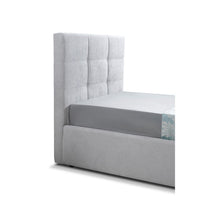 Letto singolo con contenitore Napoli tessuto colore grigio