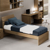 Letto singolo in legno colore noce naturale