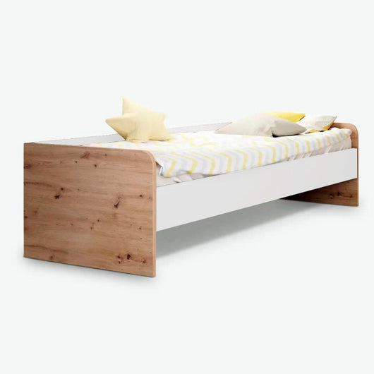 Letto singolo in legno rovere e bianco Gap System