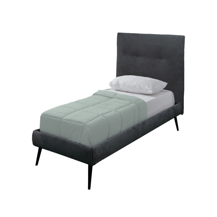 Letto singolo tessuto ash grigio con rete inclusa Stiletto 95x195x98H