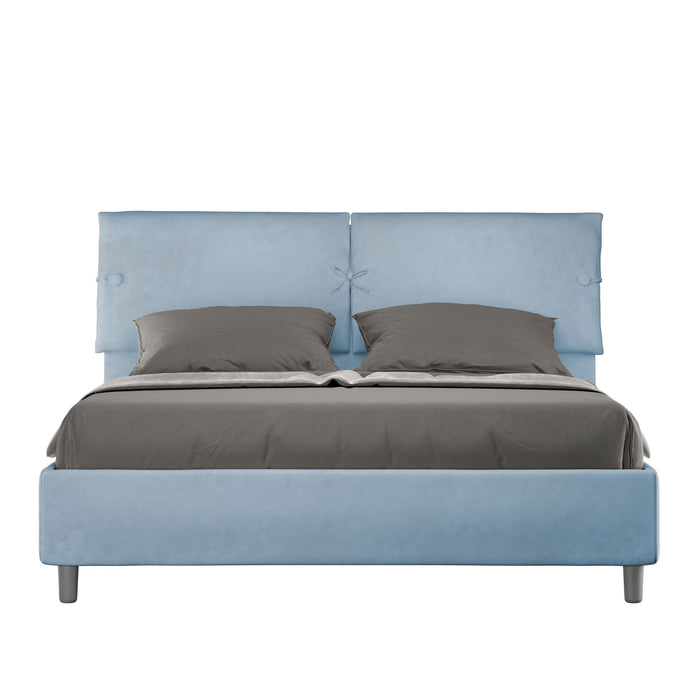 Letto Matrimoniale 160x200 cm con Rete e Contenitore Sleeper Azzurro