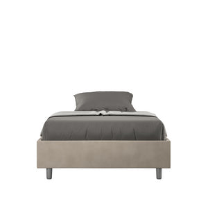 Letto Sommier imbottito 1 piazza e mezza 120x190 cm Azelia - Senza rete,Microfibra,Sabbia