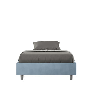 Letto Sommier imbottito 1 piazza e mezza 120x200 cm Azelia - Con rete,Microfibra,Azzurro