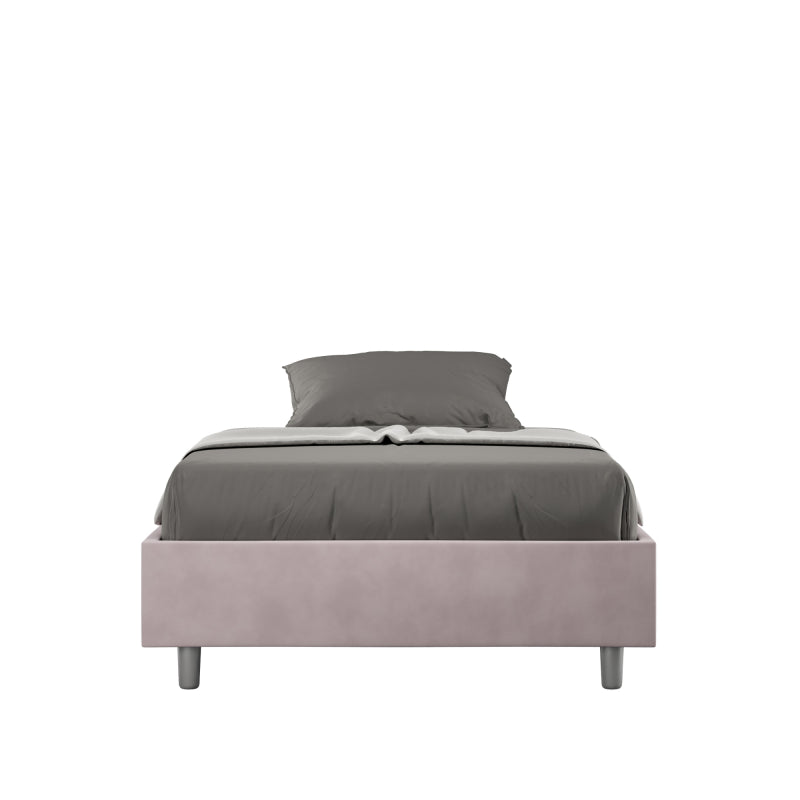 Letto Sommier imbottito 1 piazza e mezza 120x210 cm Azelia - Senza rete,Glicine,Microfibra