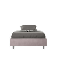 Letto Sommier imbottito 1 piazza e mezza 120x210 cm Azelia - Senza rete,Glicine,Microfibra