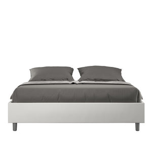 Letto Sommier imbottito Matrimoniale 160x190 cm Azelia - Bianco,Similpelle,Con rete