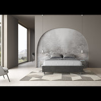 Letto Sommier imbottito Matrimoniale 160x200 cm Azelia - Senza rete,Microfibra,Grigio