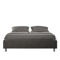 Letto Sommier imbottito Matrimoniale 160x200 cm Azelia - Senza rete,Microfibra,Grigio