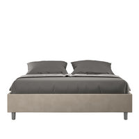 Letto Sommier imbottito Matrimoniale 160x200 cm Azelia - Senza rete,Microfibra,Sabbia