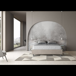 Letto Sommier imbottito Matrimoniale 160x200 cm Azelia - Contenitore,Microfibra,Sabbia