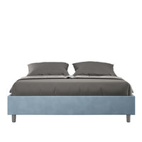 Letto Sommier imbottito Matrimoniale 160x200 cm Azelia - Senza rete,Microfibra,Azzurro