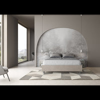 Letto Sommier imbottito Matrimoniale 160x200 cm Azelia - Senza rete,Microfibra,Sabbia