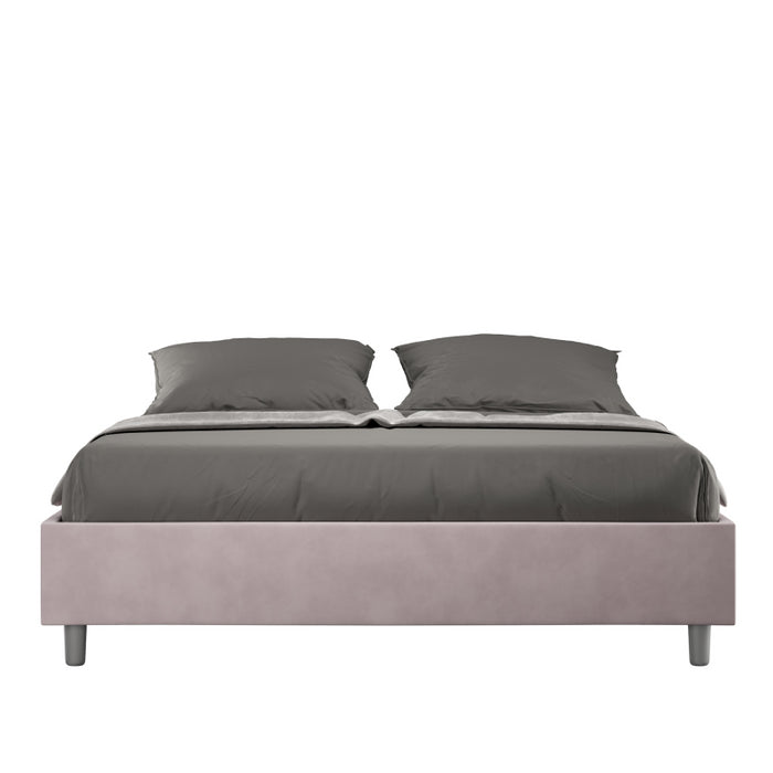 Letto Sommier imbottito Matrimoniale 160x210 cm Azelia - Con rete,Glicine,Microfibra