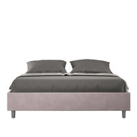 Letto Sommier imbottito Matrimoniale 160x210 cm Azelia - Contenitore,Glicine,Microfibra