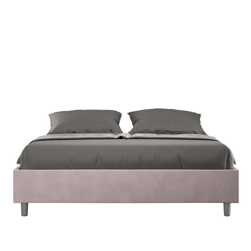 Letto Sommier imbottito Matrimoniale 160x210 cm Azelia - Senza rete,Glicine,Microfibra