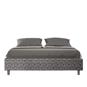 Letto Sommier imbottito Matrimoniale 160x210 cm tessuto Era Azelia - Con rete,Blu