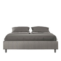 Letto Sommier imbottito Matrimoniale 160x210 cm tessuto Labirinto A - Con rete,Grigio