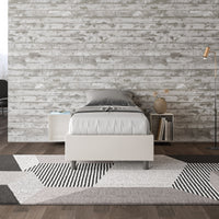 Letto Sommier imbottito Singolo 80x190 cm Azelia - Bianco