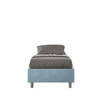 Letto Sommier imbottito Singolo 80x190 cm Azelia - Con rete,Microfibra,Azzurro