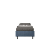 Letto Sommier imbottito Singolo 80x200 cm Azelia - Senza rete,Microfibra,Blu