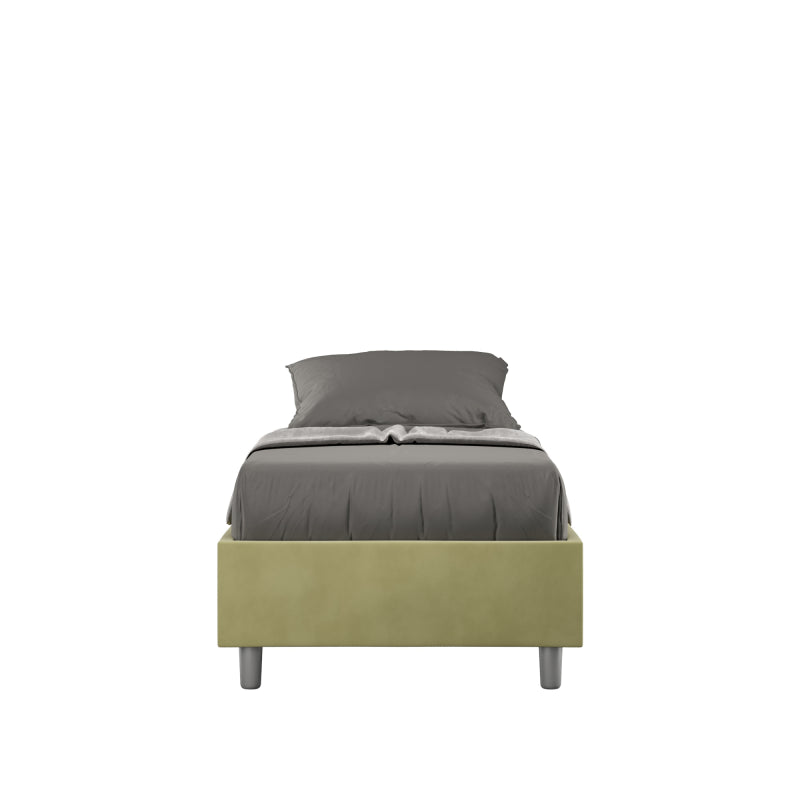 Letto Sommier imbottito Singolo 80x200 cm Azelia - Senza rete,Microfibra,Tè verde