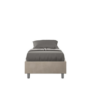 Letto Sommier imbottito Singolo 80x210 cm Azelia - Contenitore,Microfibra,Sabbia