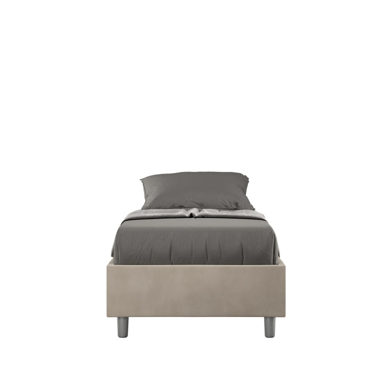 Letto Sommier imbottito Singolo 80x210 cm Azelia - Contenitore,Microfibra,Sabbia