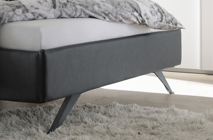 Letto imbottito Titanium in ecopelle antracite ZLCRXLETCOSMOGR