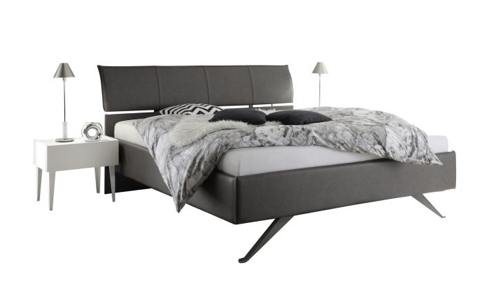 Letto imbottito Titanium in ecopelle antracite ZLCRXLETCOSMOGR