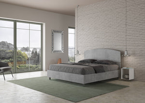 Letto matrimoniale con rete 160x200 cemento Dora