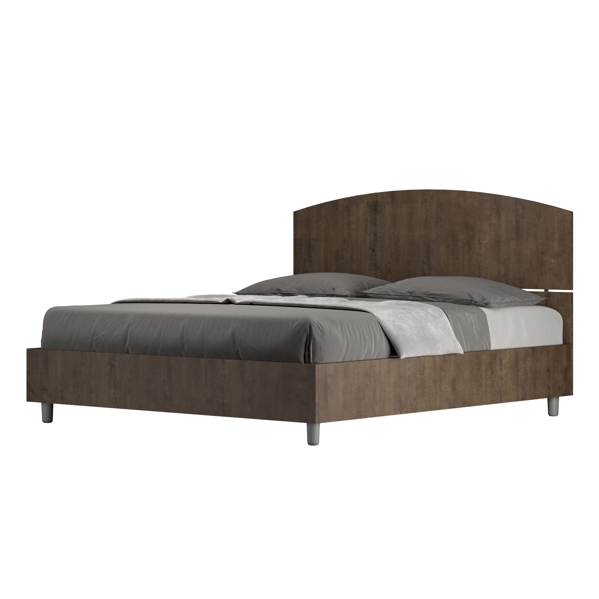 Letto matrimoniale senza rete 160x190 noce Dora