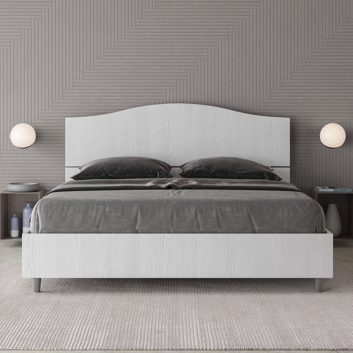 Letto matrimoniale contenitore 160x190 bianco frassino Dores