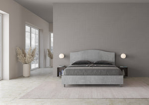 Letto Matrimoniale 160x200 cm con Rete Dores Grigio