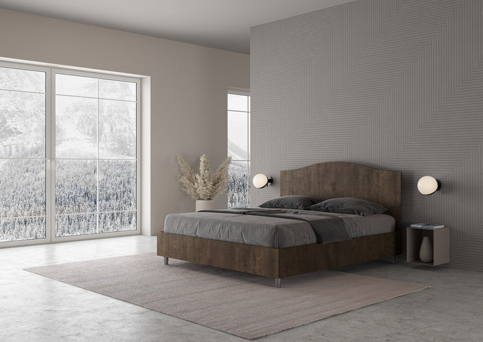 Letto matrimoniale contenitore 160x190 noce Dores