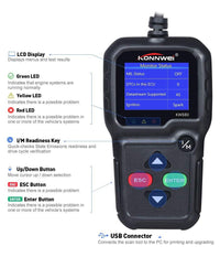 Lettore Obd Konnwei Kw680 Scanner Codici Auto Diagnostica Tester Analisi Obd2ii         