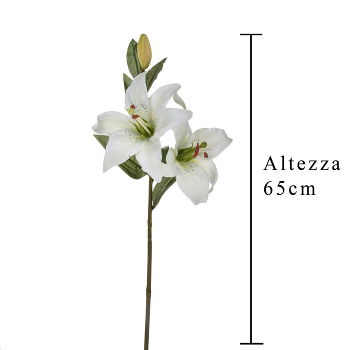 Set 6 Rami Artificiali Lilium Composto da 3 Fiori H 65 cm