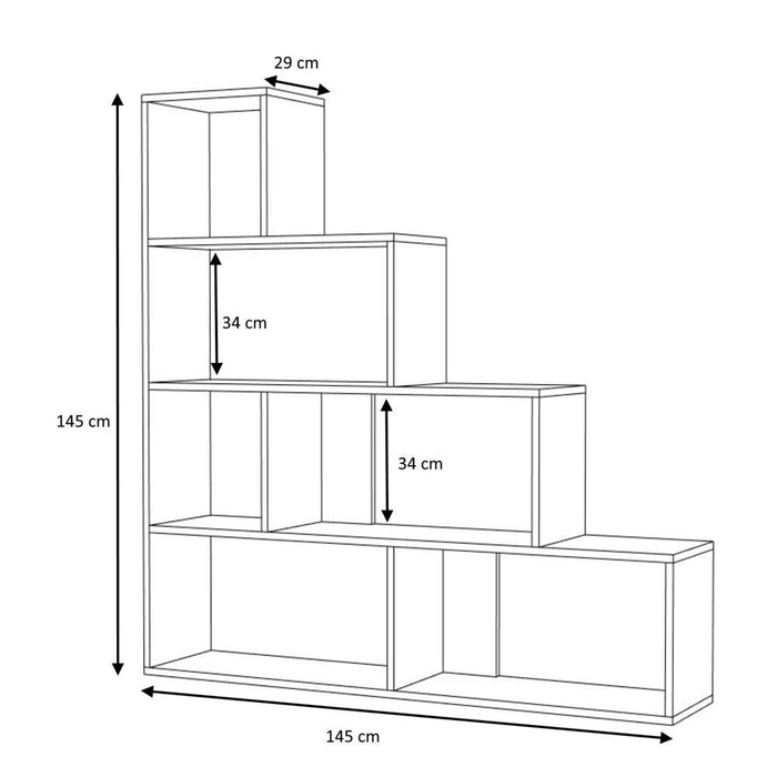 Libreria a scala Alis 145x145 cm bianca