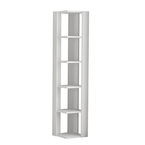 Libreria angolare 5 ripiani 34x34x161 Nati colore bianco