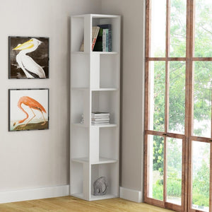 Libreria angolare 5 ripiani 31,4x31,4x158,9 Piano colore bianco